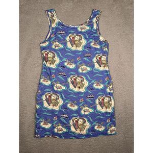 Land & Sea‎ Dress Hilton Head Savannah Beach Tourist Travel Dress XL Blue Rayon